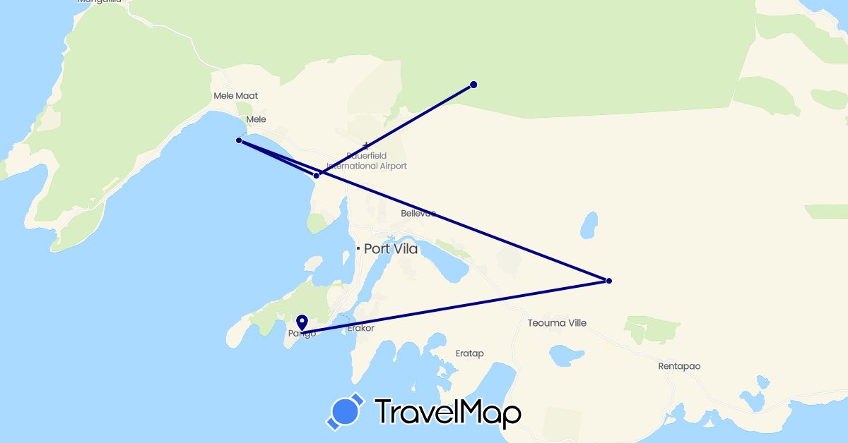 TravelMap itinerary: driving in Vanuatu (Oceania)